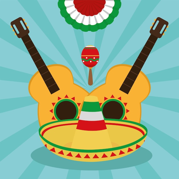 Mexikanische gitarren und hut