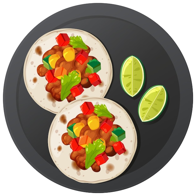 Mexikanische Tacos mit Limettenschnitten