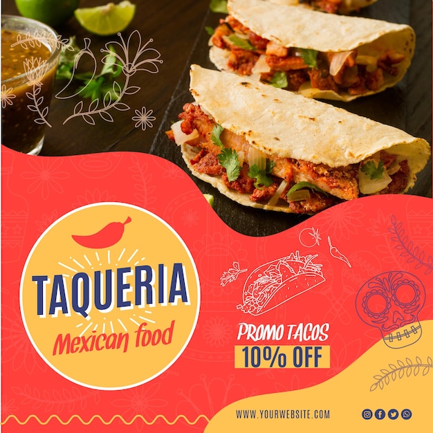 Mexikanischer Restaurant Flyer Platz