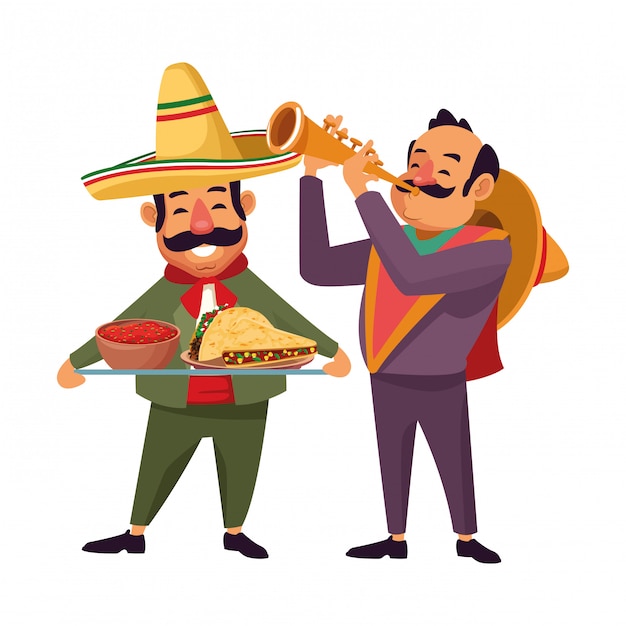 Vektor mexikanisches essen und traditionelle kultur