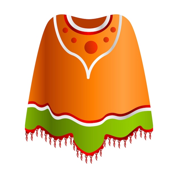 Mexikanisches Poncho-Symbol Cartoon des mexikanischen Poncho-Vektorsymbols für Webdesign isoliert auf weißem Hintergrund