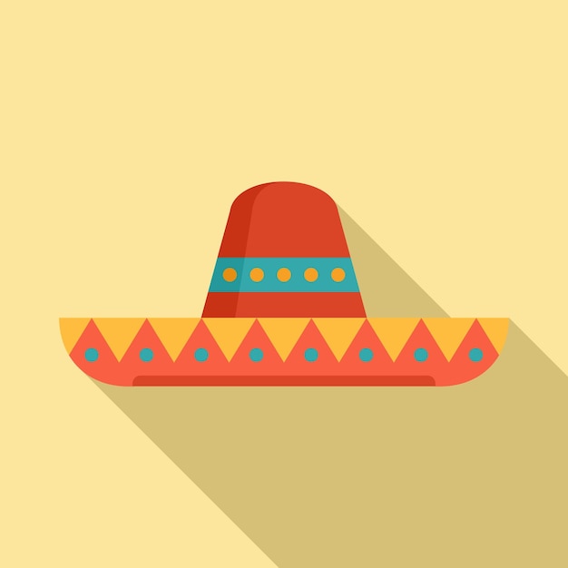 Vektor mexikanisches sombrero-hut-symbol flache illustration des mexikanischen sombrero-hut-vektorsymbols für webdesign