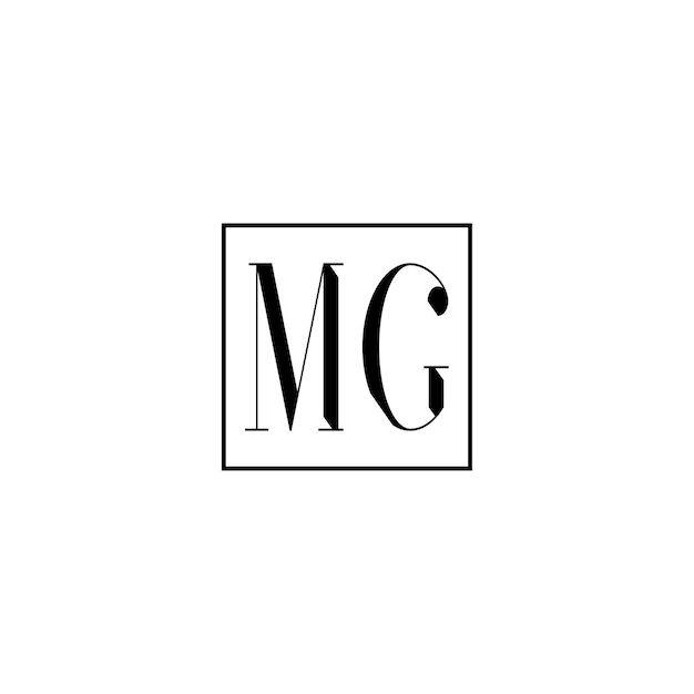 MG-Monogramm-Logo-Design, Buchstabe, Text, Name, Symbol, monochromes Logo, Alphabet-Zeichen, einfaches Logo
