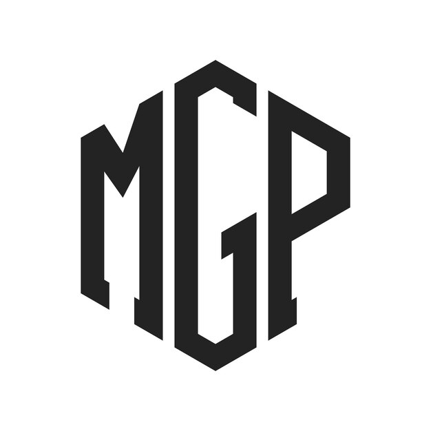 MGP-Logo-Design Anfangsbuchstaben MGP-Monogramm-Logo in sechseckiger Form