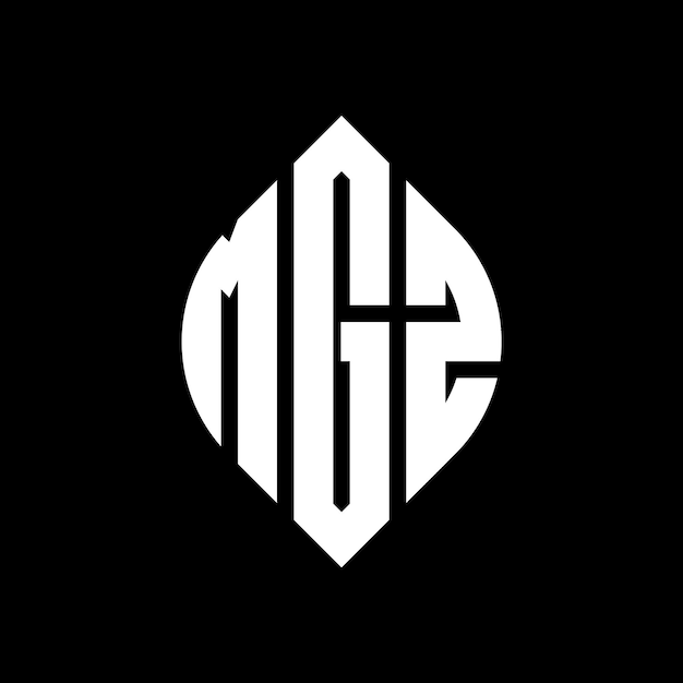 Vektor mgz kreisbuchstaben-logo-design mit kreis- und ellipseform mgz ellipse-buchstaben mit typografischem stil die drei initialen bilden ein kreis-logo mgz kreise-emblem abstract monogramm buchstaben-marke vektor