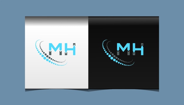 Mh anfängliche moderne logo-design-vektorsymbolvorlage