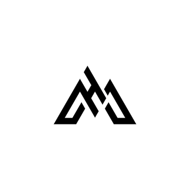 Mh modernes geometrisches schriftzug-logo