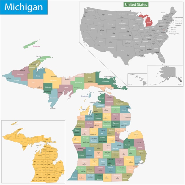 Vektor michigan karte