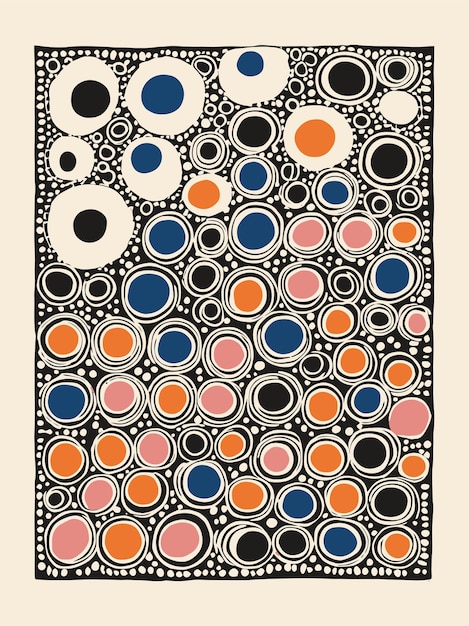 Mid Century Modern Design farbenfrohe Kunstdruck Stoffmuster Idee