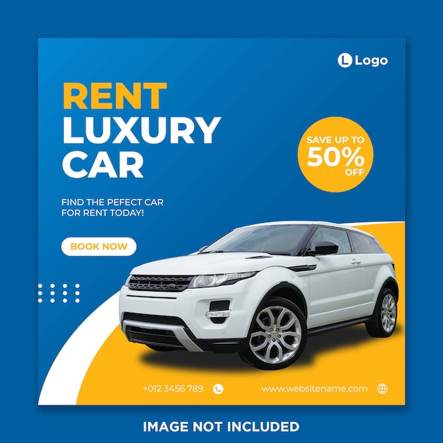 Mietwagen Social Media Banner Vorlage