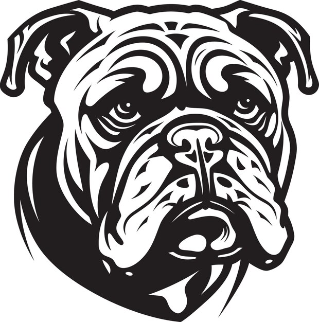 Vektor mighty canine vector icon in schwarz vector artistry bulldog emblem in schwarz