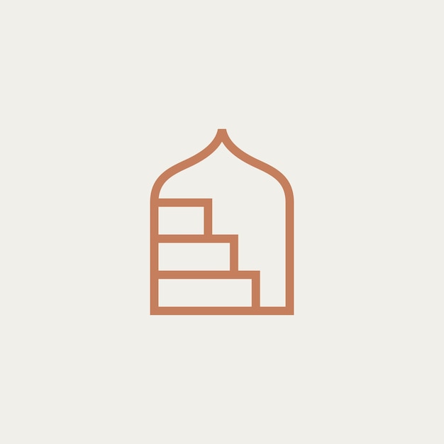 Mihrab treppe mahrab nischenbogen logo vektor icon illustration