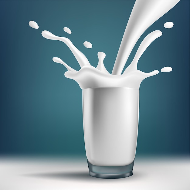 Milch, die in ein Glas spritzt, fängt die Essenz von Frische und Gesundheit für das Branding von Milchprodukten ein