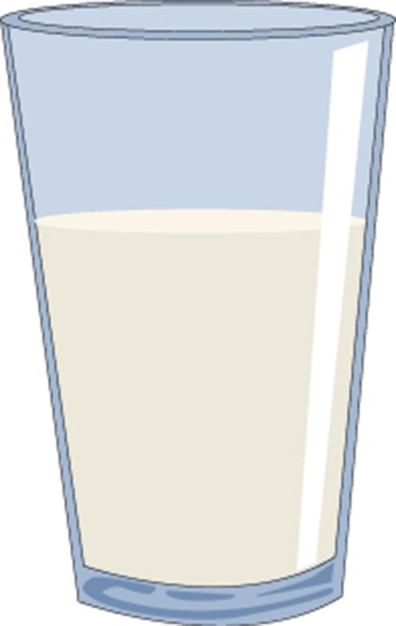 Vektor milch in einem glas