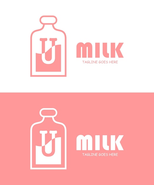 Milch mit Buchstabe U-Logo-Design
