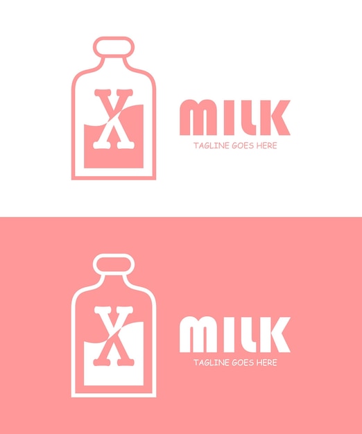 Milch mit Logo-Design des Buchstaben X