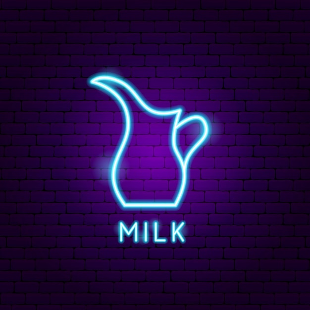 Milch-Neon-Label