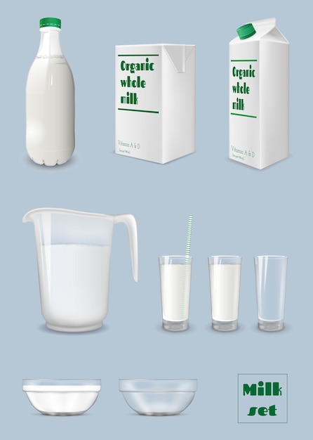 Milchkarton und flaschenglas milch verpackungen und glaswaren