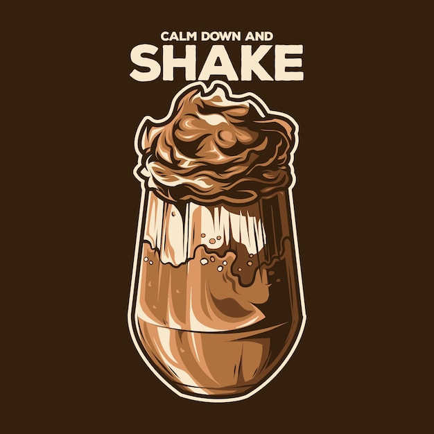 Vektor milchshake-schokolade-vektor-illustration-design