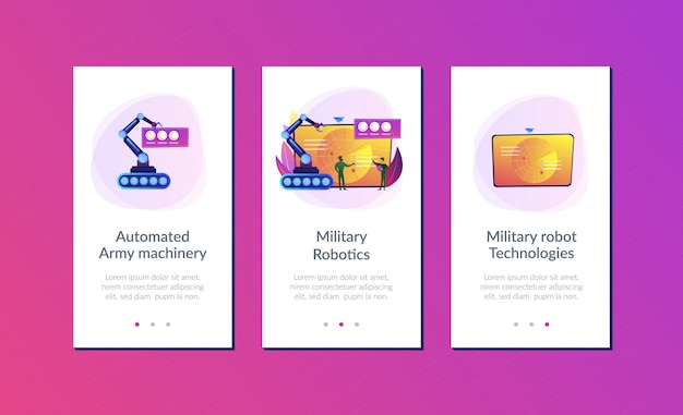 Militär robotik app schnittstelle vorlage.