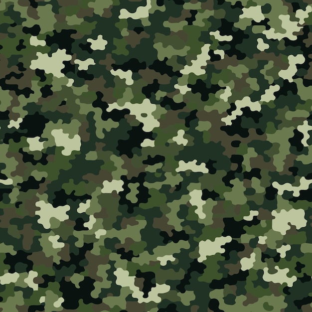 Militärisch inspiriertes flaches design mit pixel-tarnmuster-hintergrund