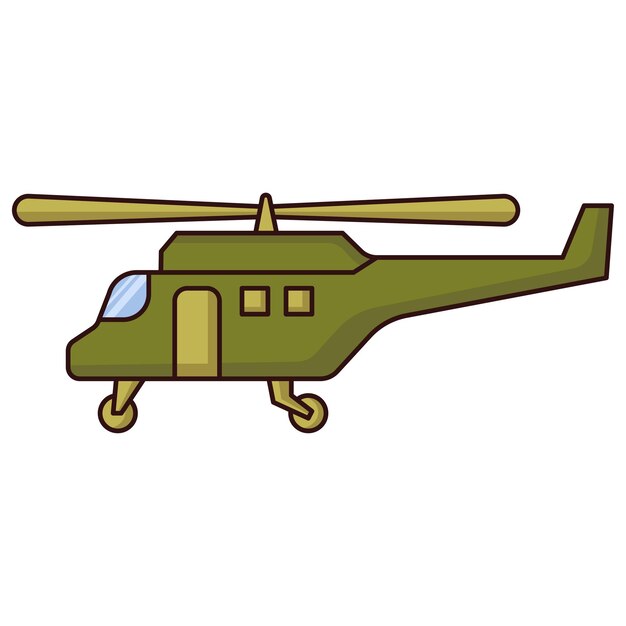 Vektor militärische hubschrauber-ikonen-vektor auf trendigem design