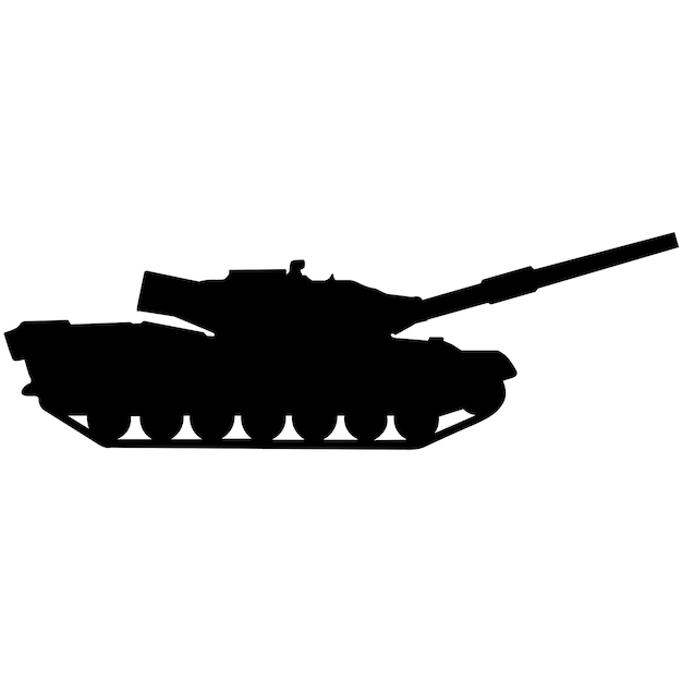 Vektor militärische panzer-silhouette auf weißem hintergrund