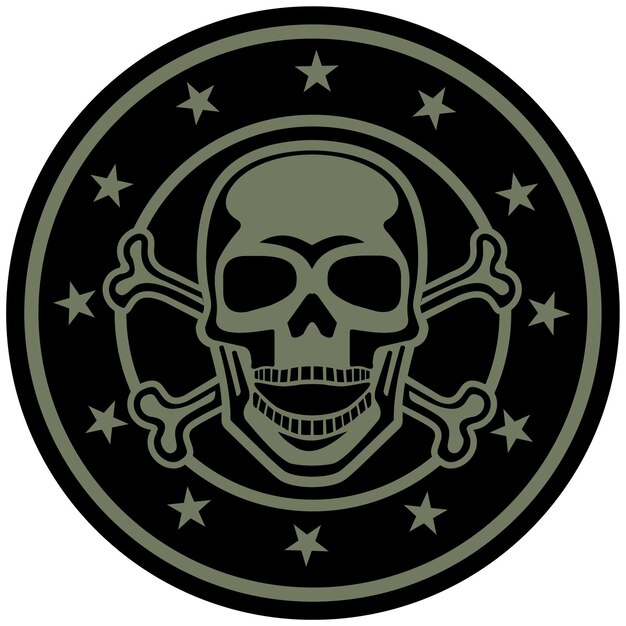 Militärschild mit totenkopf, grunge-vintage-design-t-shirts