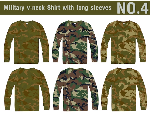 Vektor military shirt langarm designs.