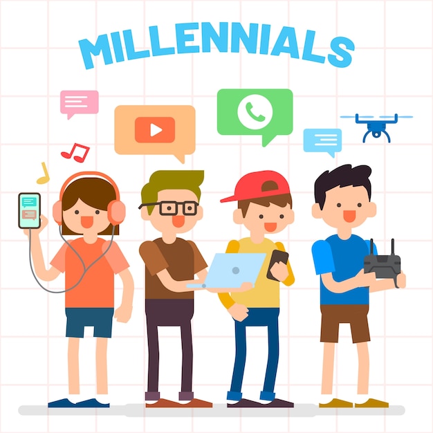 Vektor millennials illustration
