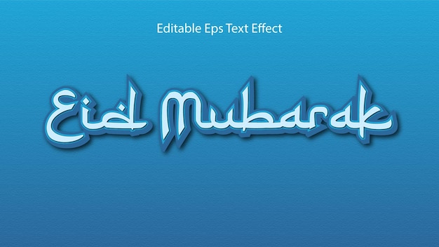 Mindblowing Eid Mubarak Texteffekt in Blau