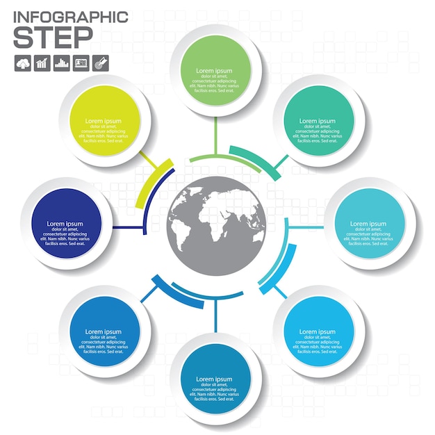 Mindmap-Folienvorlage 8 Optionen