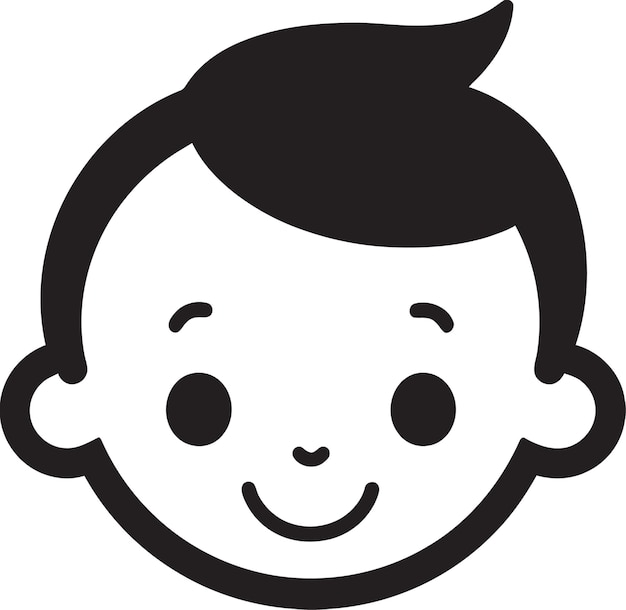 Mini marvels black child icon in vector tiny triumphs entzückendes vector-logo für kinder