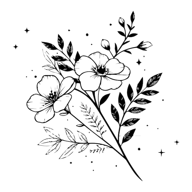 Minimal botanische grafische Skizze