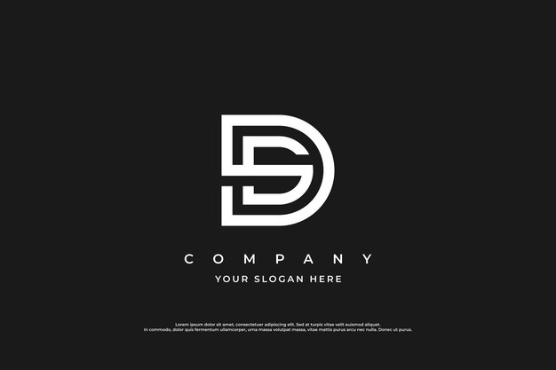 Minimal Buchstaben-SD-Logo oder DS-Logo-Design