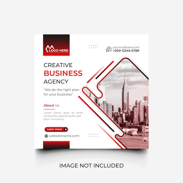 Minimal creative business agency social media template design