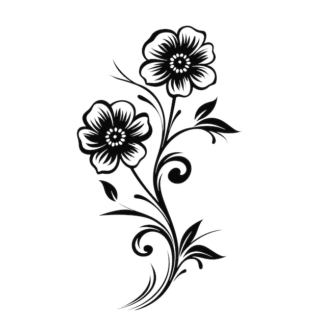 Vektor minimal gezeichnete florale botanische linienkunst bouquets trendige elemente von wild- und gartenpflanzen zweige blätter blumen kräuter vektorillustration für logo oder tattoo einladung speichern sie die datumskarte