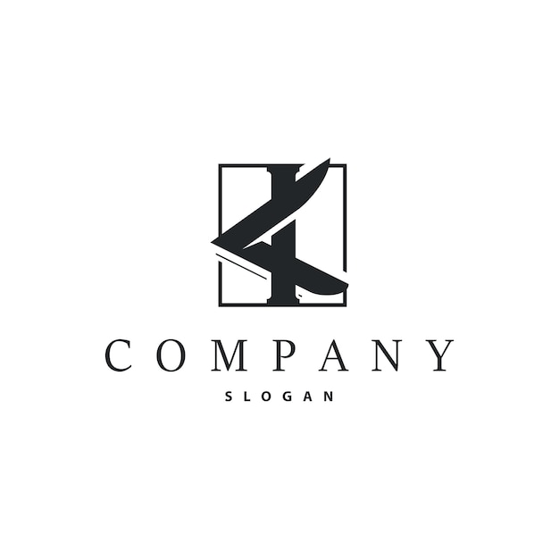 Minimal Initial K Letter Logo Modernes und Luxuriöses geometrisches Design Icon Vector Vorlageelement