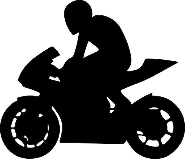Vektor minimal moto gp fahrer pose vektor-symbol im flachen stil schwarze farbe silhouette weißer hintergrund 28