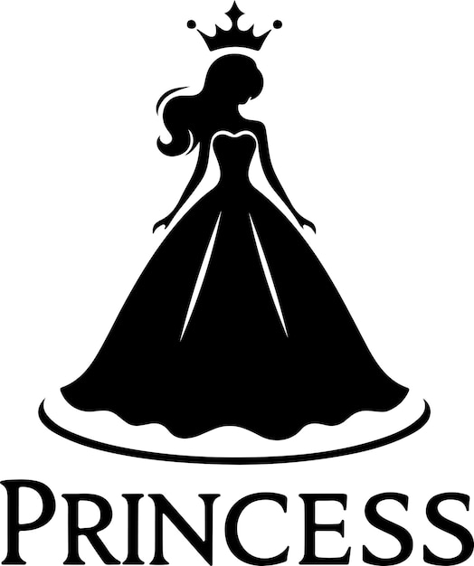 Minimal princes brand logo concept clipart symbol schwarze farbe silhouette 35