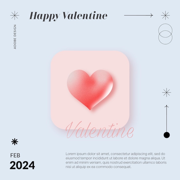 Minimal rosa valentinstag herz textur eps