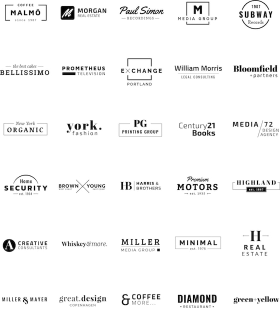 Minimal Typographie-Logo-Vorlagen