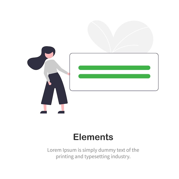 Minimal UI Elements Illustration für Web- und App-Design-Konzepte