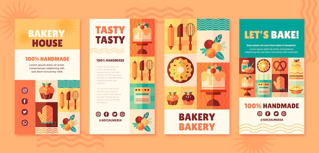 Minimale Bäckerei-Instagram-Geschichten
