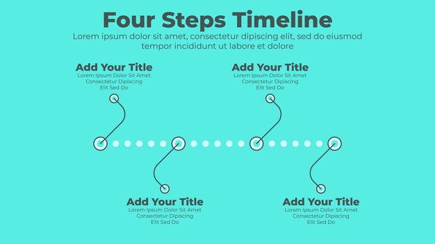 Minimale business-timeline mit 4 schritten oder optionen business-infografik-präsentationsvorlage