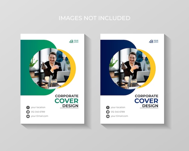 Minimale corporate book cover design-vorlage für unternehmen im a4-vorlagendesign