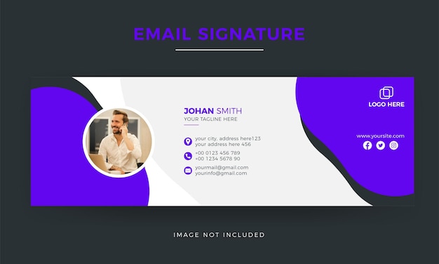 Vektor minimale corporate business professional e-mail-signaturvorlage modernes e-mail-design