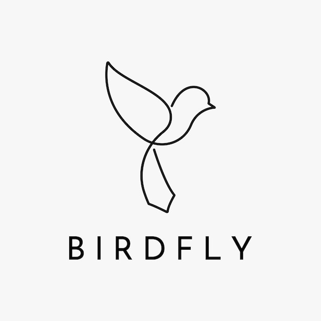 Minimale designvorlage für das logo eines fliegenden vogels