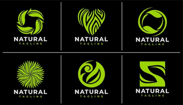 Minimale designvorlage für pflanzenblatt-logos