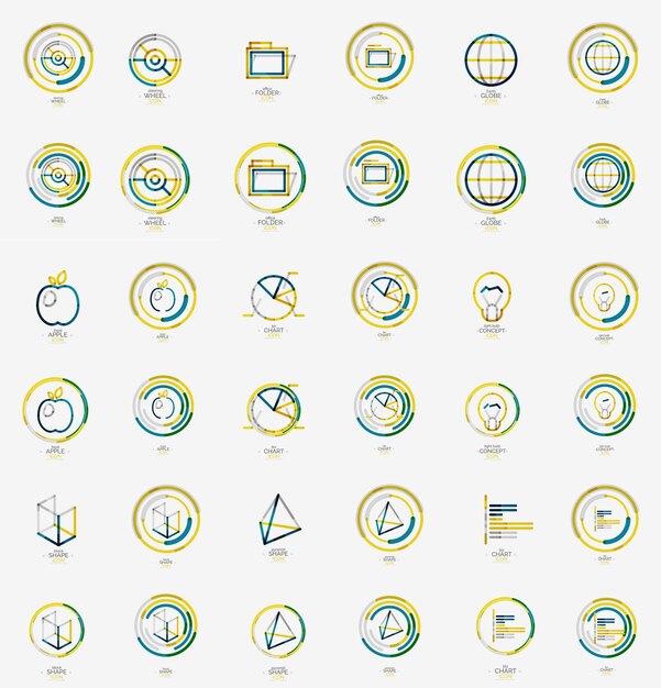 Minimale dünne Linie Design Web Icon Set Briefmarken